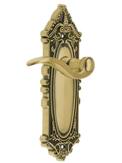 Grandeur Grande Largo Design Door Set With Bellagio Levers in Antique Brass with .